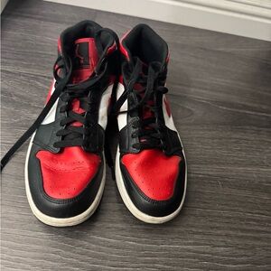 Red and Black High-Top Sneakers